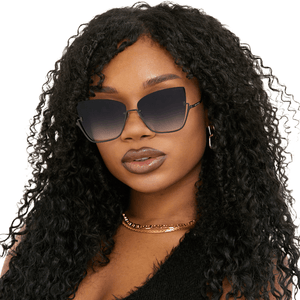 Vixen - Black Lens Black Frame Metal Cateye Sunglasses - TRAPSKI