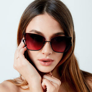 Vixen - Ruby Rimless Metal Cateye Sunglasses - TRAPSKI