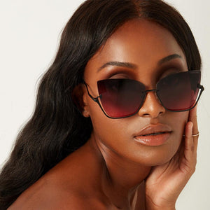 Vixen - Ruby Rimless Metal Cateye Sunglasses - TRAPSKI
