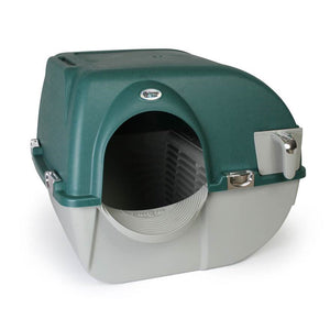 Omega Paw Premium Roll 'N Clean Self Cleaning Litter Box, Regular Size, Green