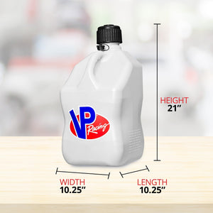 VP Racing 5.5 Gal Motorsport Racing Liquid Container Utility Jug, White (8 Pack)
