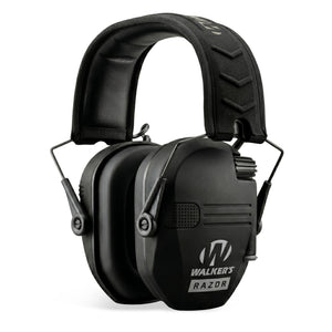 Walker's Razor Slim Shooter Black Electronic Folding Hearing Protection Earmuffs