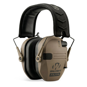 Walker's Razor Slim Shooter Electronic Folding Hearing Protection Earmuff, Earth