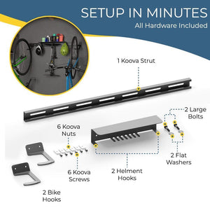 Wall Mounted Bike Rack for 2 Bikes with Storage Shelf - TRAPSKI