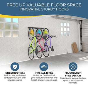 Wall Mounted Bike Rack for 3 Bikes - TRAPSKI