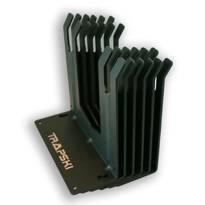Wall Rack Holds Skis or Snowboard by Bindings, Yard Tools, Gear & Equipment - Made in the USA - TRAPSKI