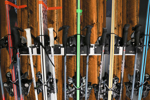 Wall Rack Holds Skis or Snowboard by Bindings, Yard Tools, Gear & Equipment - Made in the USA - TRAPSKI