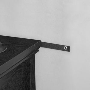 Modern 5-Drawer Black Dresser with Metal Handles - Black