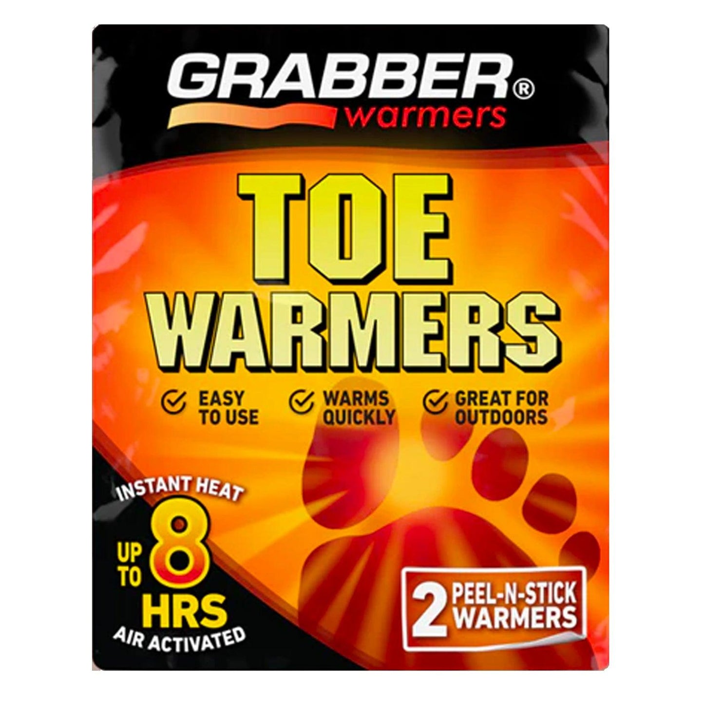 Grabber Toe Warmers - Long Lasting Safe Natural Odorless Air Activated Warmers - Up to 8 Hours of Heat - 40 Pair Box