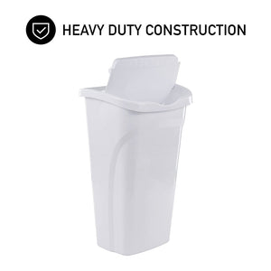 United Solutions 40 Quart Home Wastebasket with Dual Swing Lid, White (6 Pack)