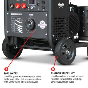 PRE ORDER: 210 Amp Engine Driven Welder Generator 2000 Watt 15 HP Gas Powered