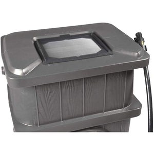 FCMP Outdoor 45 Gal Wood Grain Rain Catcher Barrel Container, Gray (2 Pack)
