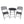 Four Seasons Courtyard Padova Foldable 3 Piece Steel Bistro Dining Set, Black