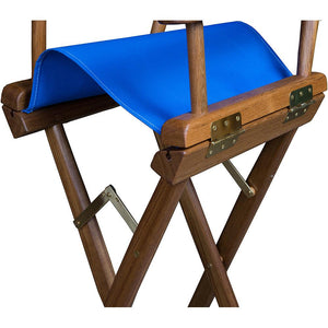 Whitecap Captains Chair w/Blue Seat Covers - Teak - TRAPSKI