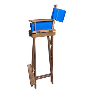 Whitecap Captains Chair w/Blue Seat Covers - Teak - TRAPSKI