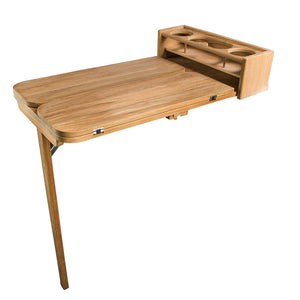 Whitecap Cockpit Table w/Folding Leaves 4 Cupholders - Teak - TRAPSKI