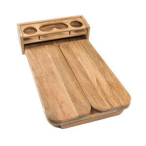Whitecap Cockpit Table w/Folding Leaves 4 Cupholders - Teak - TRAPSKI