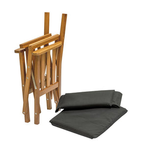 Whitecap Directors Chair II w/Black Cushion - Teak - TRAPSKI