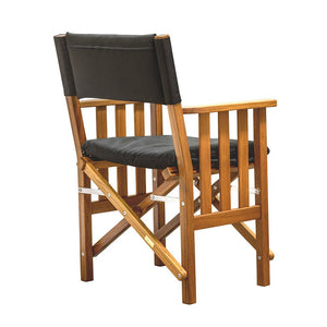 Whitecap Directors Chair II w/Black Cushion - Teak - TRAPSKI