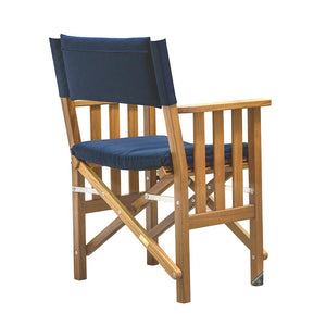 Whitecap Directors Chair II w/Navy Cushion - Teak - TRAPSKI