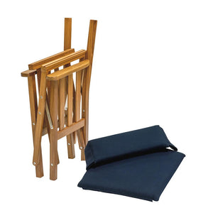 Whitecap Directors Chair II w/Navy Cushion - Teak - TRAPSKI