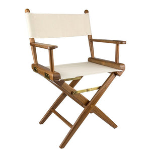 Whitecap Directors Chair w/Natural Seat Covers - Teak - TRAPSKI