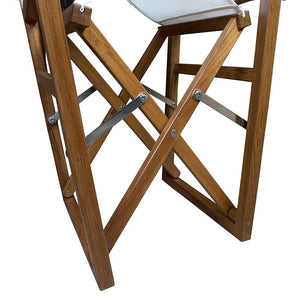 Whitecap Directors Chair w/White Batyline Fabric - Teak - TRAPSKI