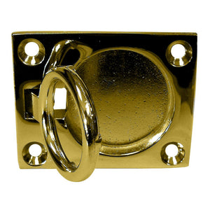 Whitecap Flush Pull Ring - Polished Brass - 2" x 2-1/2" - TRAPSKI