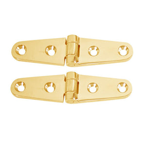 Whitecap Strap Hinge - Polished Brass - 4" x 1" - Pair - TRAPSKI