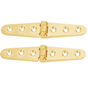 Whitecap Strap Hinge - Polished Brass - 6" x 1-1/8" - Pair - TRAPSKI