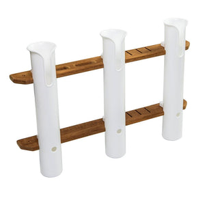 Whitecap Teak 3-Rod Tournament Storage Rack - TRAPSKI