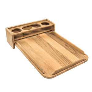 Whitecap Teak Drinkholder w/Removable Cockpit Table Top - Holds 4 Glasses - TRAPSKI