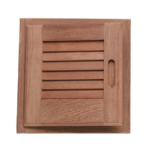 Whitecap Teak Louvered Door & Frame - Left Hand - 12" x 12" - TRAPSKI