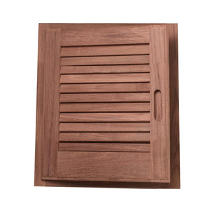 Whitecap Teak Louvered Door & Frame - Left Hand - 15" x 15" - TRAPSKI
