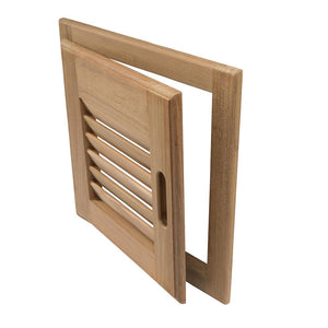 Whitecap Teak Louvered Door & Frame - Right Hand - 12" x 12" - TRAPSKI