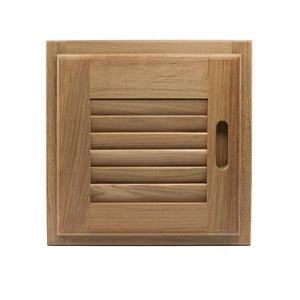 Whitecap Teak Louvered Door & Frame - Right Hand - 12" x 12" - TRAPSKI