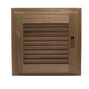 Whitecap Teak Louvered Door & Frame - Right Hand - 15" x 15" - TRAPSKI