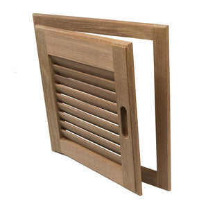 Whitecap Teak Louvered Door & Frame - Right Hand - 15" x 15" - TRAPSKI