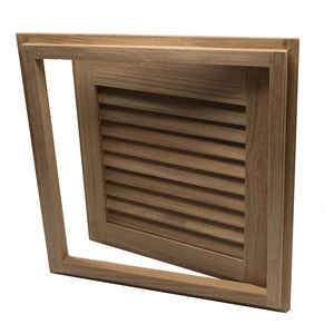 Whitecap Teak Louvered Door & Frame - Right Hand - 15" x 15" - TRAPSKI