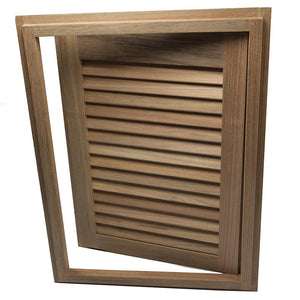 Whitecap Teak Louvered Door & Frame - Right Hand - 15" x 20" - TRAPSKI