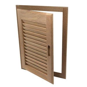 Whitecap Teak Louvered Door & Frame - Right Hand - 15" x 20" - TRAPSKI