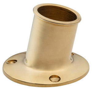 Whitecap Top Mount Flag Pole Socket 1-1/4" ID - Polished Brass - TRAPSKI