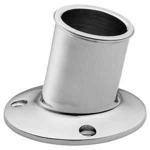 Whitecap Top-Mounted Flag Pole Socket - CP/Brass - 1-1/4" ID - TRAPSKI