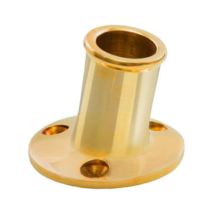 Whitecap Top-Mounted Flag Pole Socket Polished Brass - 3/4" ID - TRAPSKI