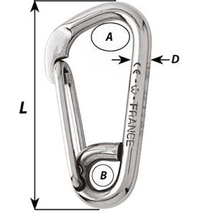 Wichard Asymmetric Carbine Hook - Length 170mm - 15/32" - TRAPSKI