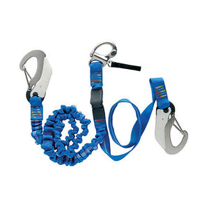 Wichard Double Releasable Elastic Tether Fixed Line w/3 Hooks - TRAPSKI