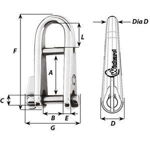 Wichard HR Key Pin Shackle With Bar - 5mm Pin Diameter - TRAPSKI