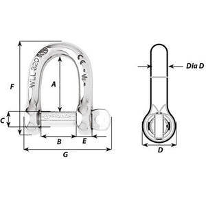 Wichard Self-Locking D Shackle - Diameter 4mm - 5/32" - TRAPSKI
