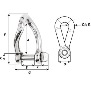 Wichard Self-Locking Twisted Shackle - 10mm Diameter - 13/32" - TRAPSKI