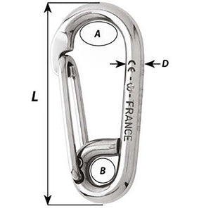 Wichard Symmetric Carbine Hook - Length 60mm - 1/4" - TRAPSKI